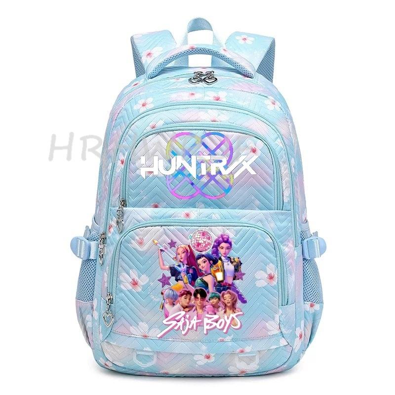 K-pop Backpack Teens Girls Capacity Schoolbag Flowers Printe Laptop School Backpack Travel Rucksack YK2 Mochila