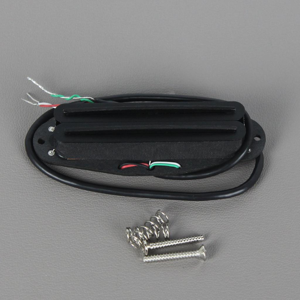 FLEOR 1PCS Alnico 5 Hot Dual Rails Humbucker Pickup Single Coil Sized fit ST/SQ Guitar Parts, Black/White/Yellow Option