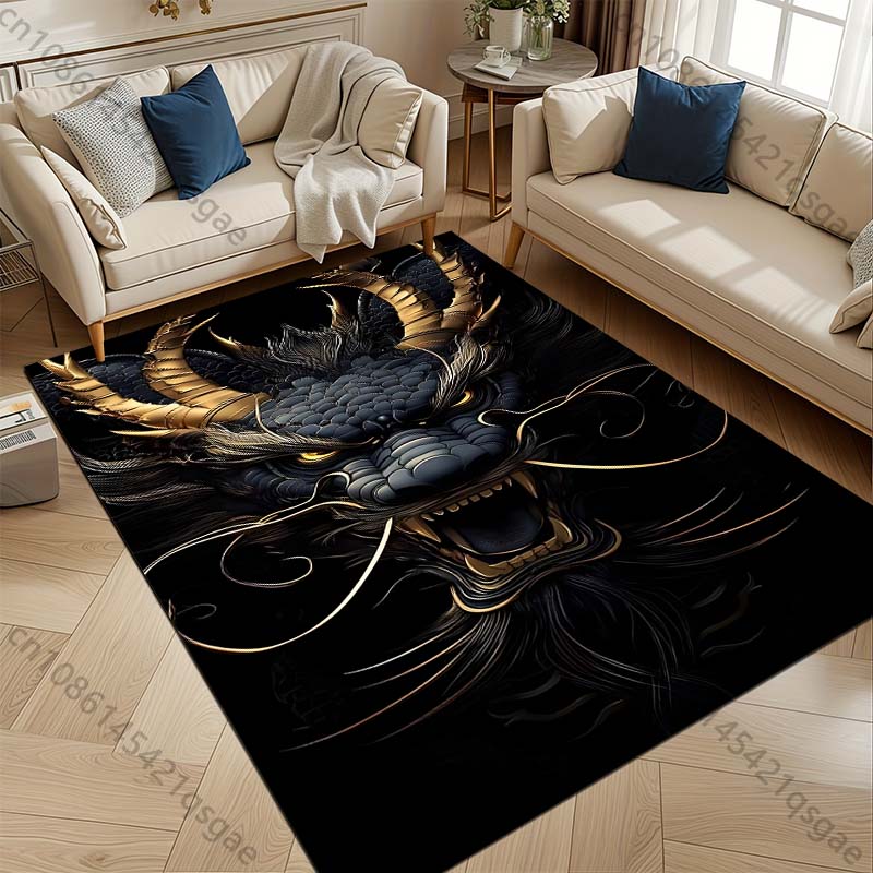 3D HD Printing Mysterious Oriental Dragon Theme Carpet Living Room Bedroom Sofa Office Large Area Mat Home Decor Rug Magic Gift