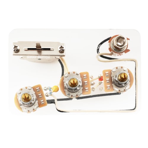 Musiclily Pro Strat Guitar Pre-Wired Kit for Imported Strat SSS Electric Guitars, 5-Way Switch and 250k Potentiometers, 2A1B Curve, Metric