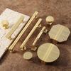 Modern Minimalist Kitchen Cupboard Handles Solid Zinc Alloy Vintage Wardrobe Door Pulls Brushed Brass Finish Furniture Hardware