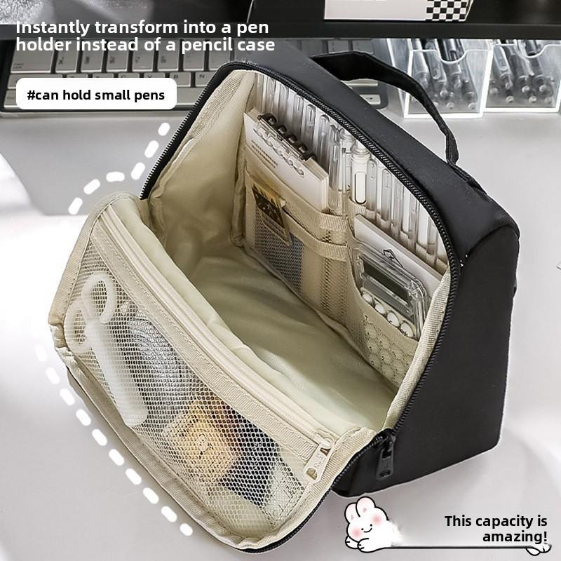 Elegant Japanese Style Large Pen Organizer With Multiple Compartments For Daily Use