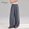 Kids' Summer Casual Plaid Straight-Leg Pants