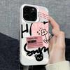 Black Lettering Doodle Heart Pattern Phone Case For iPhone 17 Pro Max 16 15 Pro 14 13 Mini 12 11 XR XS 17Air 16 Plus Back Cover