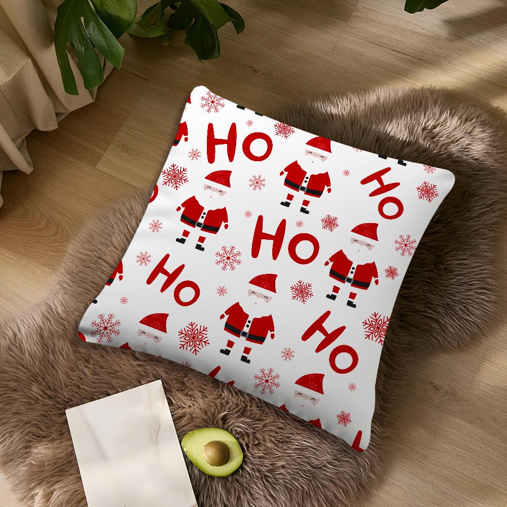 Merry Christmas HO HO Santa Claus Cushion For Bedroom Car Coffee Shop Room Soft and Living Room Sofa Decorative Pillow Cover Cas