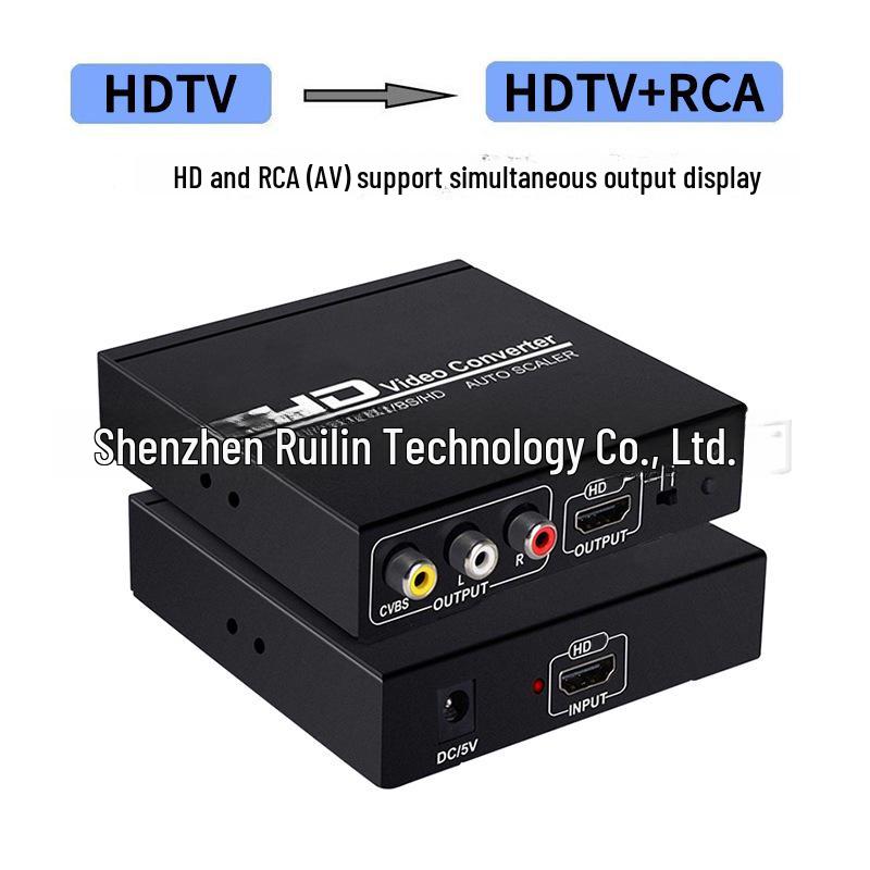 HDMI zu AV + HDMI Konverter: HDMI zu CVBS RCA Composite Video & Zwei-HDMI-Ausgang Verteiler
