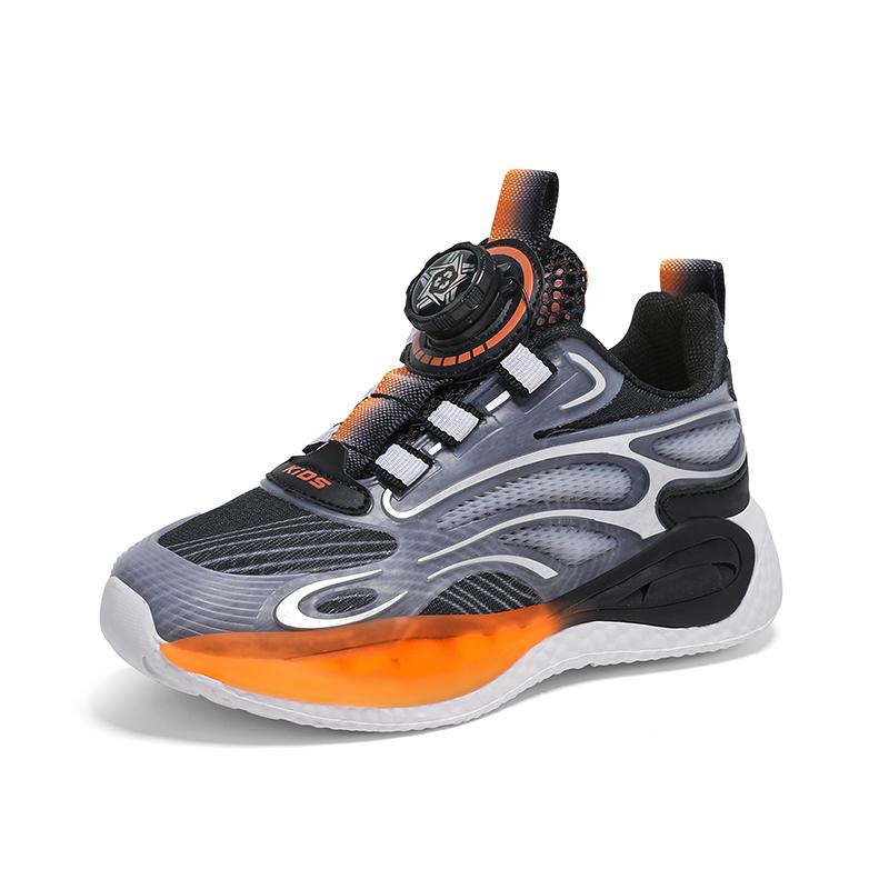 

Новые модные кроссовки для мальчиков и девочек на все 4 сезона с буферной подушкой, повседневные кроссовки для детей, теннисные спортивные кроссовки для бега 40 оранжевый/чёрный