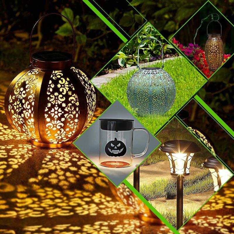 Solar Panel with LED Lantern Top Lid Solar Light Replacement Part DIY Outdoor Hanging Lanterns Table Lights Garden Decor