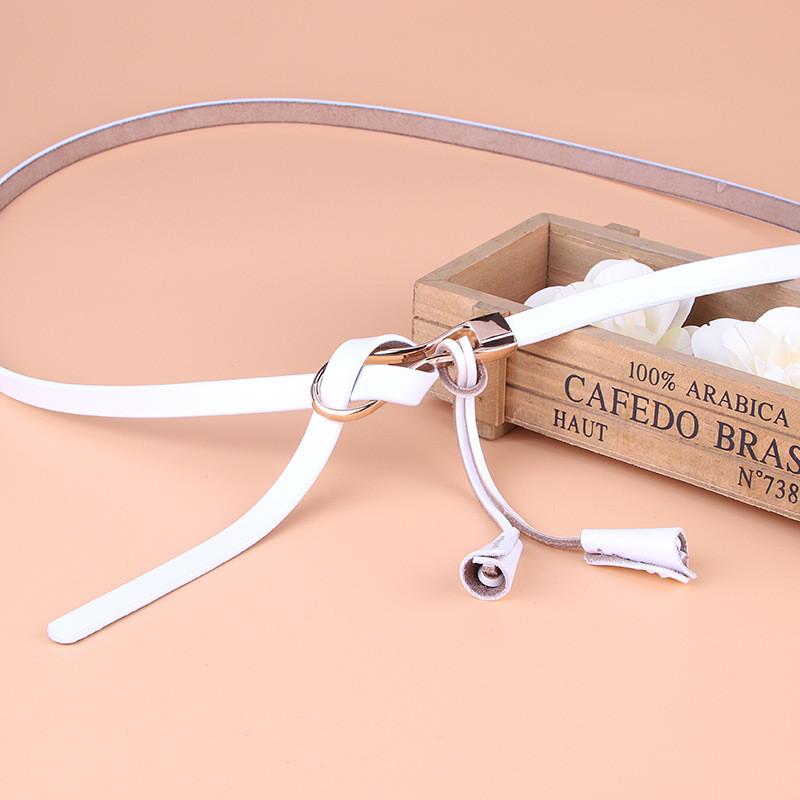Genuine Leather Womens Fashion Belt With Alloy Buckle And Tie Closure For Office Style