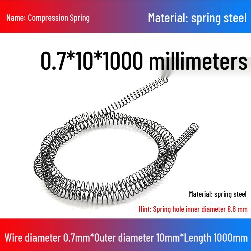 Spring Wire: 1m Long, Soft Pressure, Manganese Steel, 0.3-4.5mm Diameter, Yellow Compression Return.