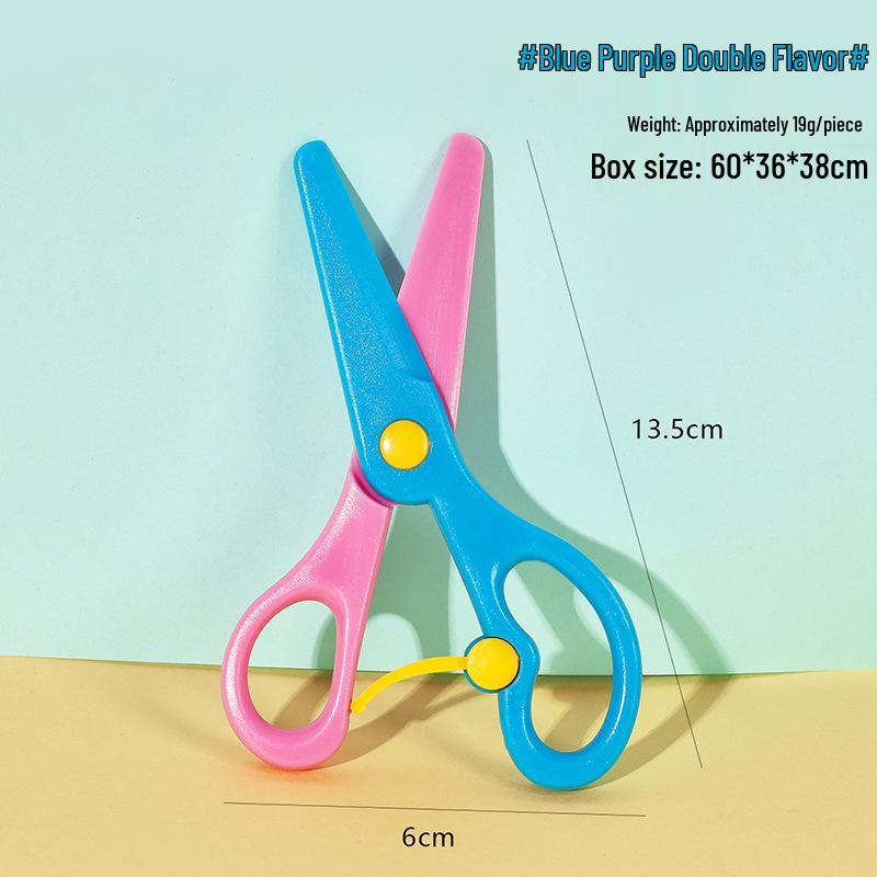 Cute Children's Round-Head Safety Scissors - Plastic Hand-Friendly Paper Crafting Tool for Kindergarten and DIY Projects