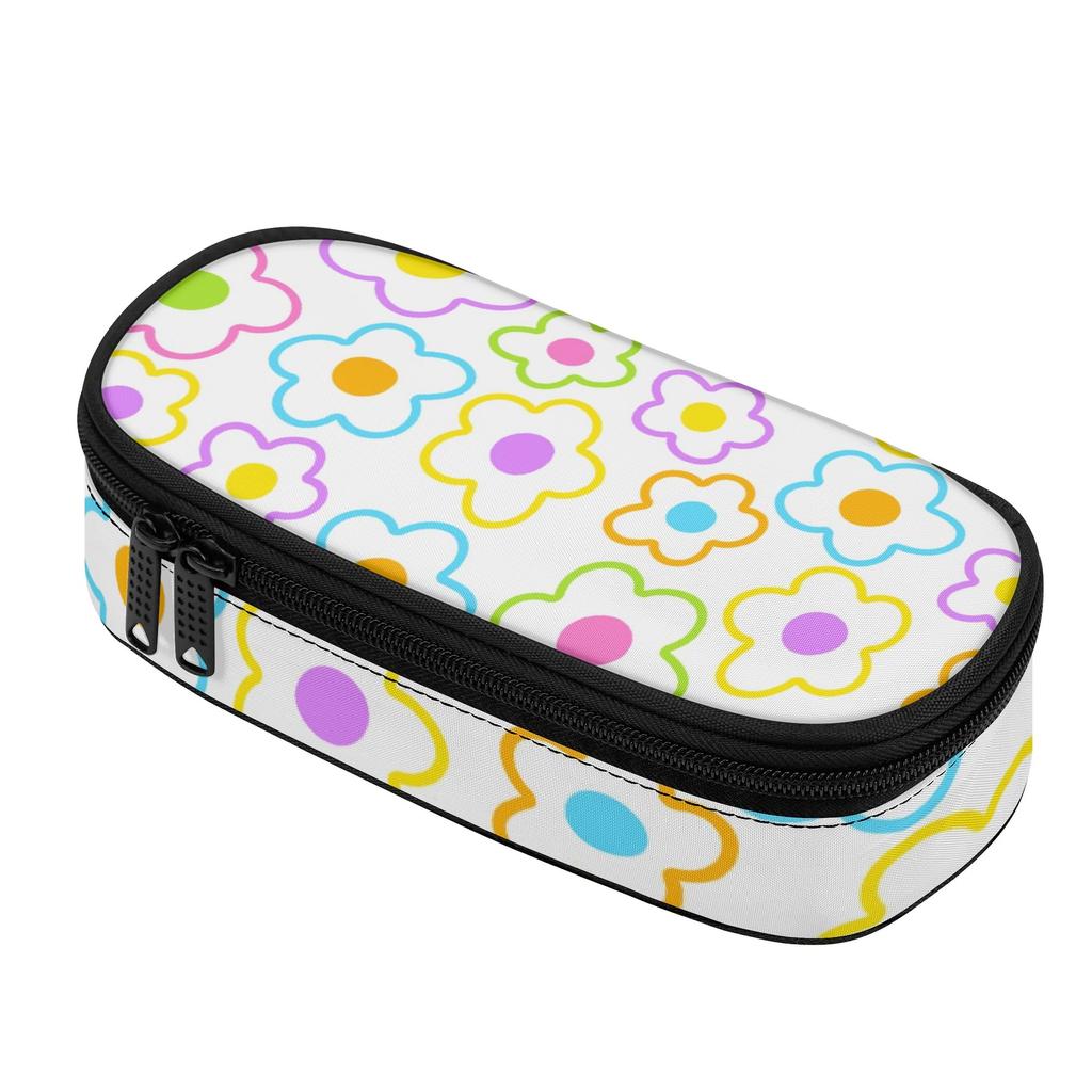 Pencil Bag Structured Durable 300D Polyester Secure Zipper with Main Compartment Mesh Pocket and Pen Slots for School and Study