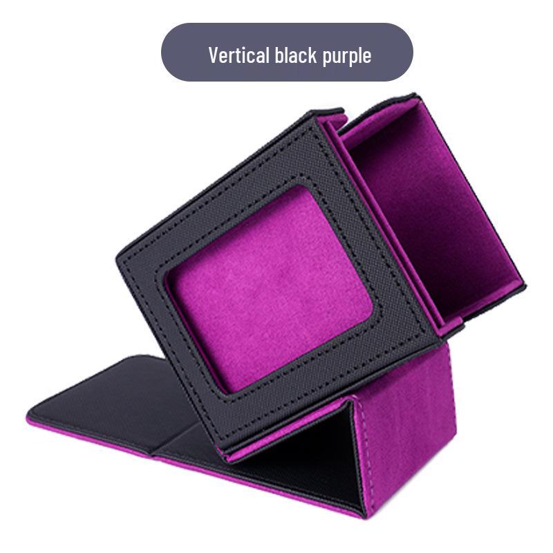 Large Capacity Leather Card Storage Box with Diamond Pattern for Pokémon & Three Kingdoms Kill Game Cards