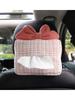 2025 Year Cute Cartoon Bowknot Car Tissue Box Female Car Seat Back Armrest Paper Box Seatbelt Cover Interior Decoration Supplies
