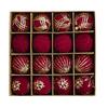24pcs Wine Red Christmas Ball Ornaments Flocking Christmas Tree Party Decoration New Year Christmas Spheres Pendant Balls