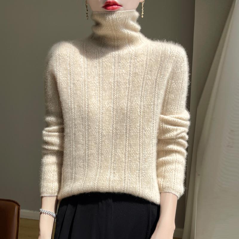 Kashmirgenser for kvinner Qinghe kashmir 30% kashmir 70% ull høst og vinter genser varm og moteriktig