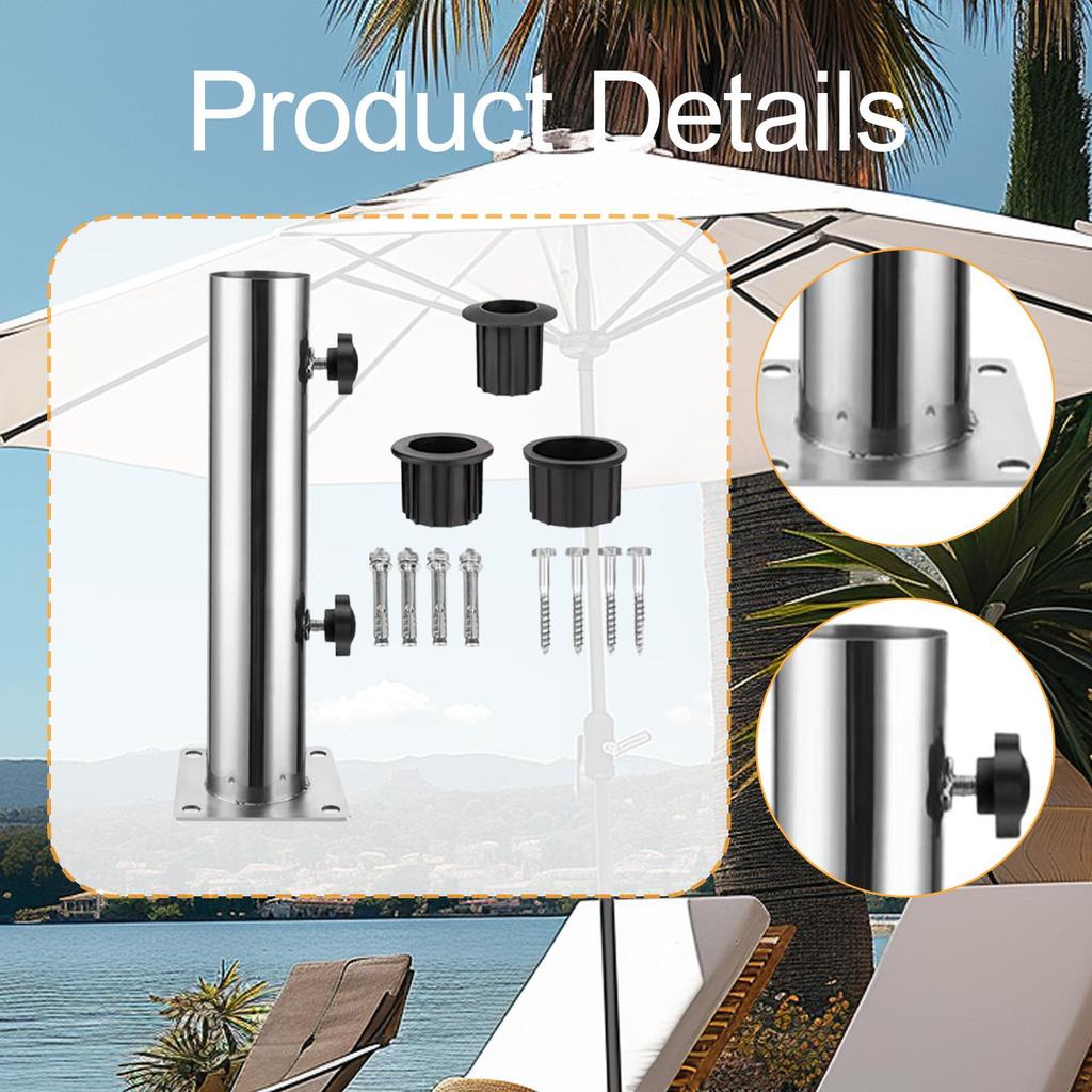 Patio Umbrella Stand Base Pole Holder Easy to Install Deck Umbrella Mount Holder Bracket for Outside Lawn Balcony Yard Garden