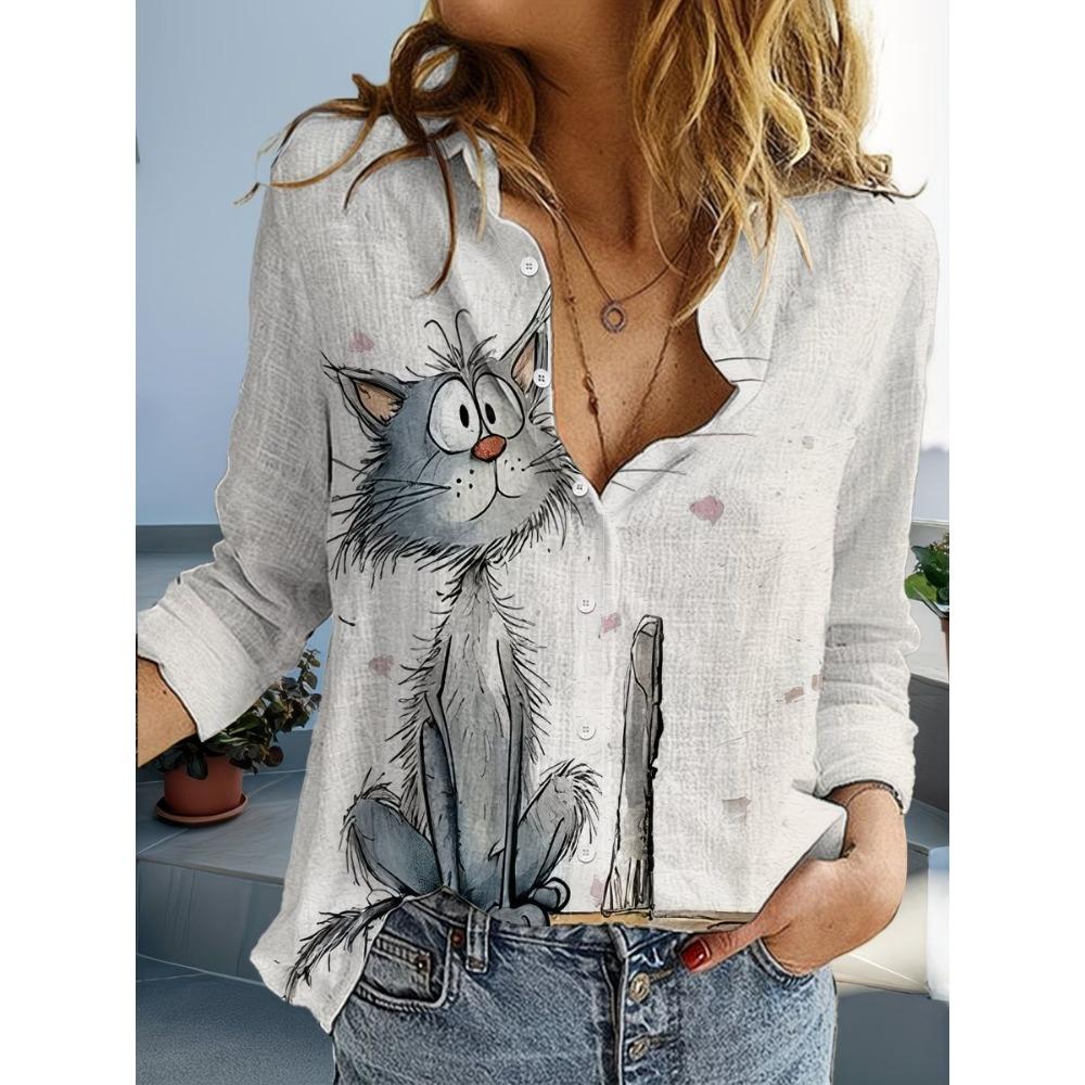 Summer Minimalist Shirt with Floral Digital Print Button Up Shirt Top for Women's Hawaiian Beach Vacation Casual Shirt