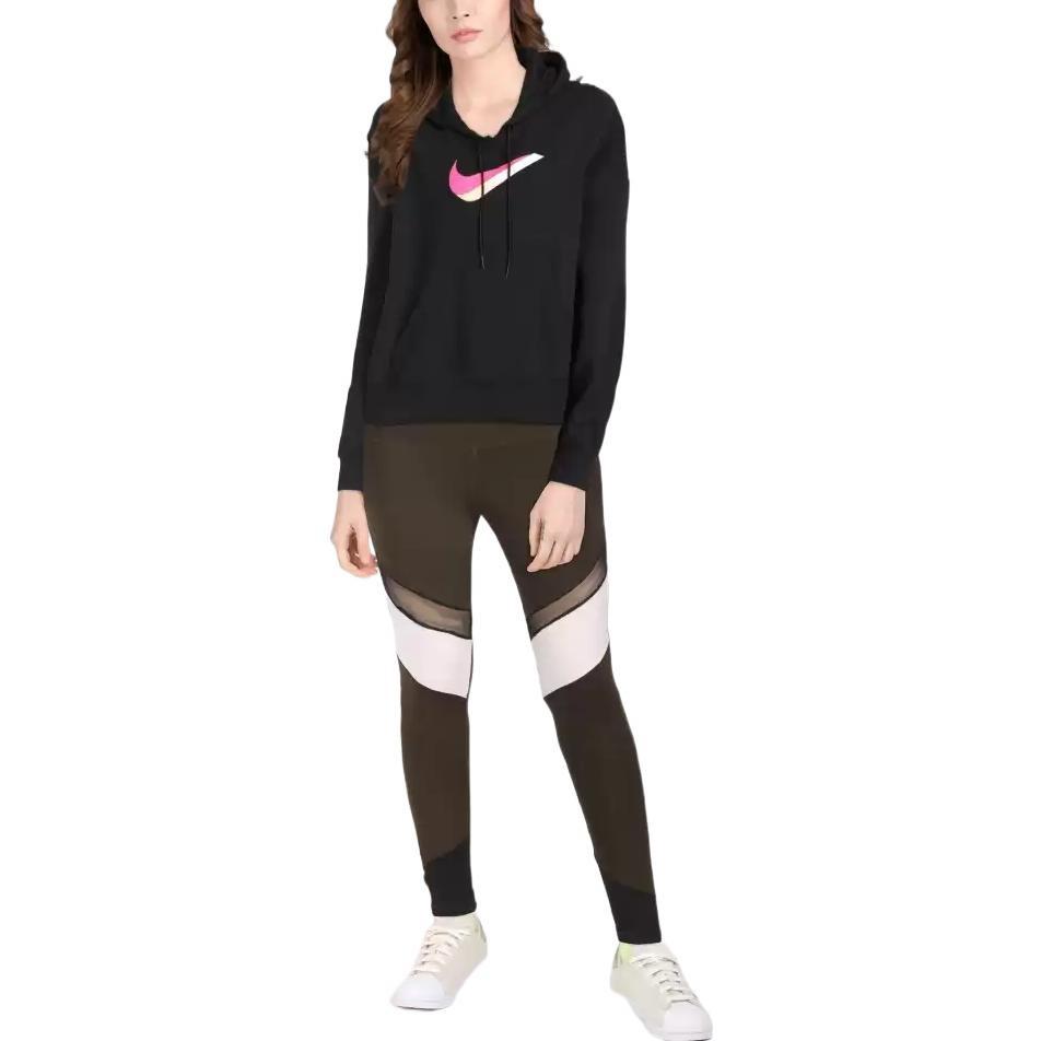 (WMNS) Nike Sportswear Icon Clash Fleece Hoodie 'Black Pink' Women's DJ1075-010