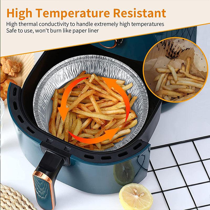 30pcs Air Fryer Oil Foil Disposable Paper Pan Microwave Tin Steamer Mats Aluminum BBQ Food Tray Container Non-stick Baking
