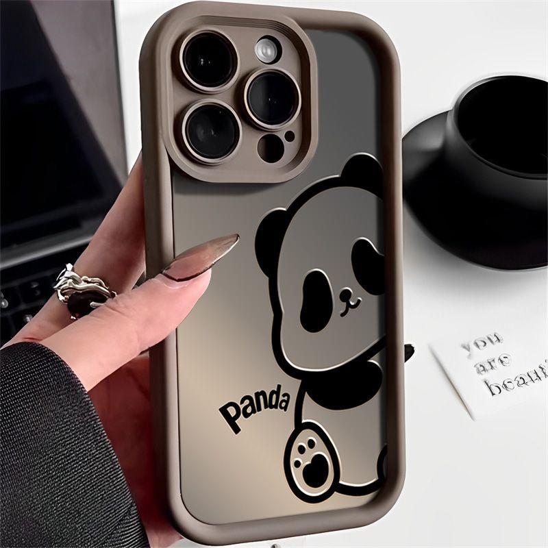 Cute Panda Silicone Phone Case For IPhone 15 16 Pro Max 16Pro 12 11 14 X XS XR 7 8 Plus 13 Mini SE 2022 Shockproof Back Cover