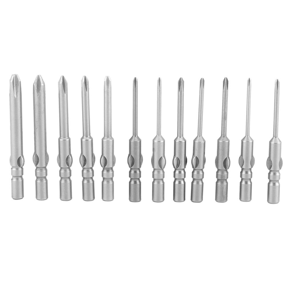 12Pcs Cross Bit Magnetic Screwdriver Accessories Electric Drill Manual Tightening Tool 4mm