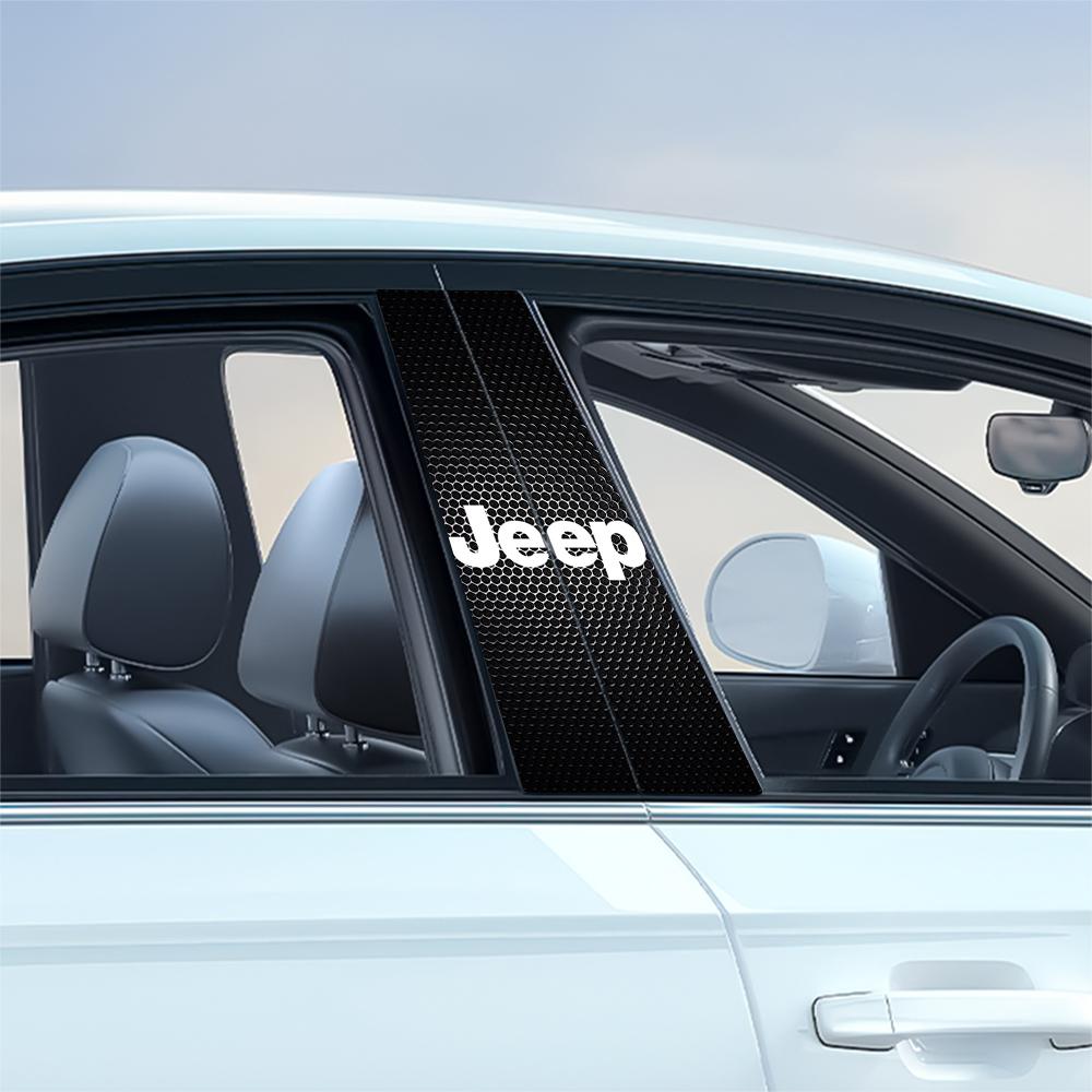 Car Middle Column Creative Sticker Scratch Protection Decorative Paster Car Supplies For JEEP Renegade Patriot Wrangler Cherokee