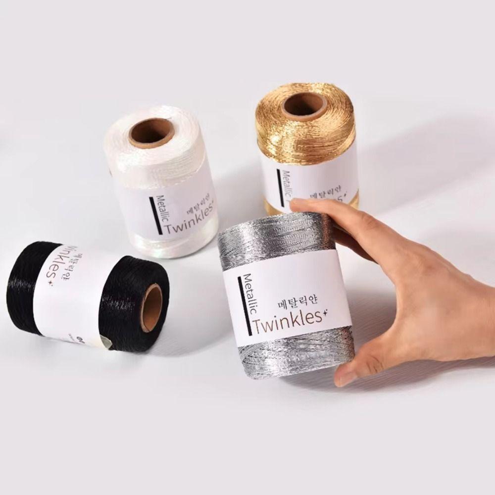 1.0mm Metallic Thread Sparkling Hand Knitted Yarn Glitter Crochet Thread Christmas Decoration Line