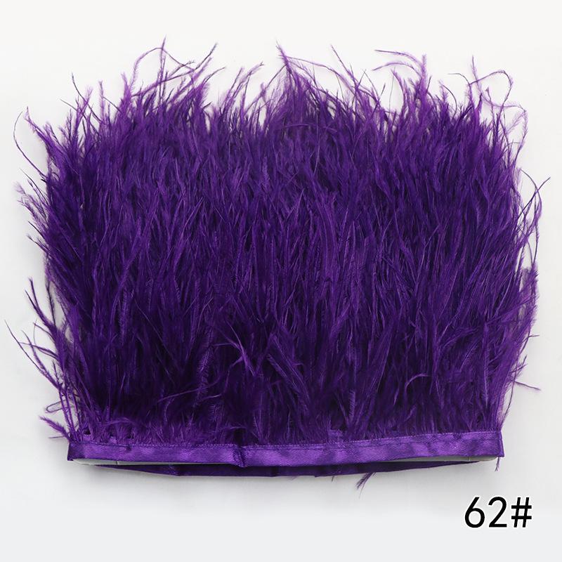 2M Ostrich Feather Cloth Edge 8-10 Cm Cuffs Clothing Skirt Decorative Accessories Color Ostrich Feather Cloth With Feathers