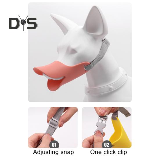 Anti Bite Duck Mouth Shape Dog Muzzle Silicone Duck Bill Dog Mouth Cover Adjustable Dog Muzzle Face Guard for Small Medium Dogs
