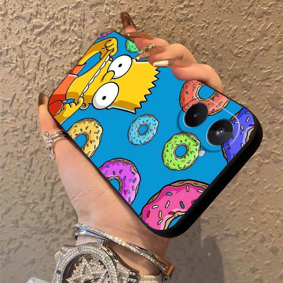 Case for Realme C21 C15 C12 C25 11 Pro Nazro 50 50i 12 14 GT Master Neo2 P3 Ultra C33 C35 C53 C55 Phone Cover S-simpsons Donut