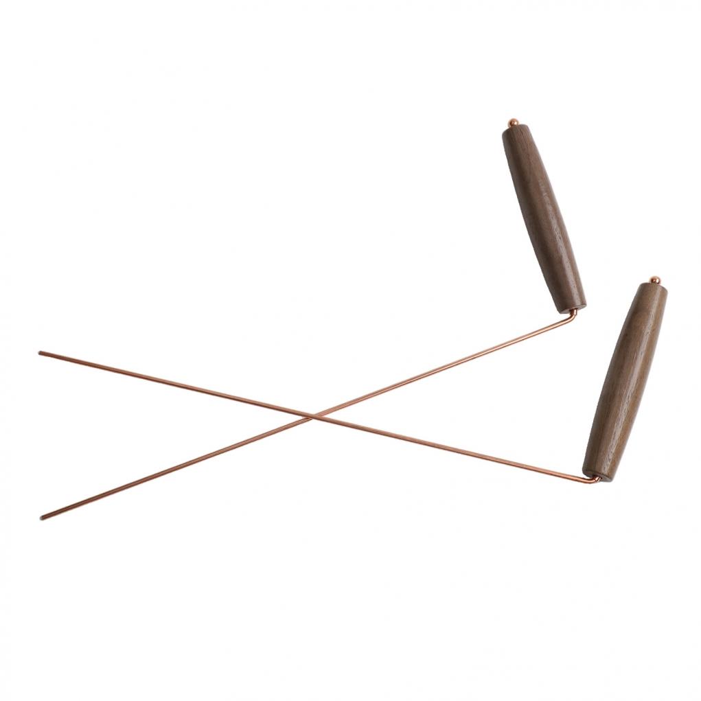 Complete Divination Set With Walnut Handle Dowsing Rods And Brass Tools