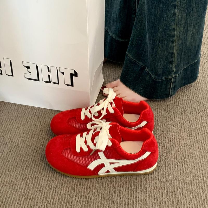 Summer breathable mesh yellow shoes thin casual retro small single shoes women's mesh cloth shoes