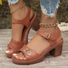 Ladies' Roman Sandals Outdoor Summer Open Toed Sandal Casual Beach Shoes Luxury Buckle Women Sandals Mujer Zapatos