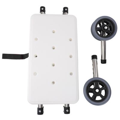 Elderly Walker White Bath Board 1 Pair Gray Double Wheel 6 Adjustable Height Walking Aid Accessory
