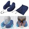 Travel Inflatable Neck Pillow Detachable Cover with Carrying Storage Bag Ergonomic Hoodie