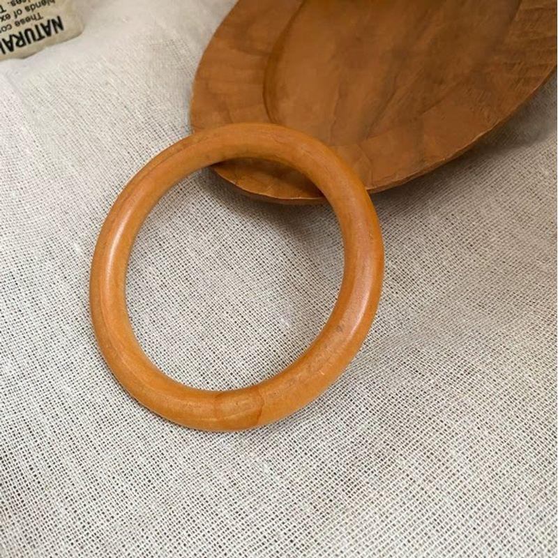 

Bohemia Style Fashion Fashion Square Ethnic Style Brown Wood Stylish Wide Bracelet Retro Hand Jewelry White Coffee