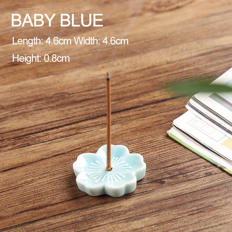 Ceramic Cherry Blossom Incense holder wax melt Burner sahumerios holder Aromatherapy Office Teahouse Living Room Ornament XX007