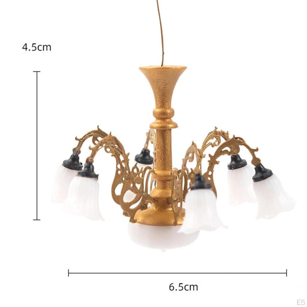 1/87 Chandelier Ceiling Light Fixture Micro Landscape Hanging Ho Scale Decoration