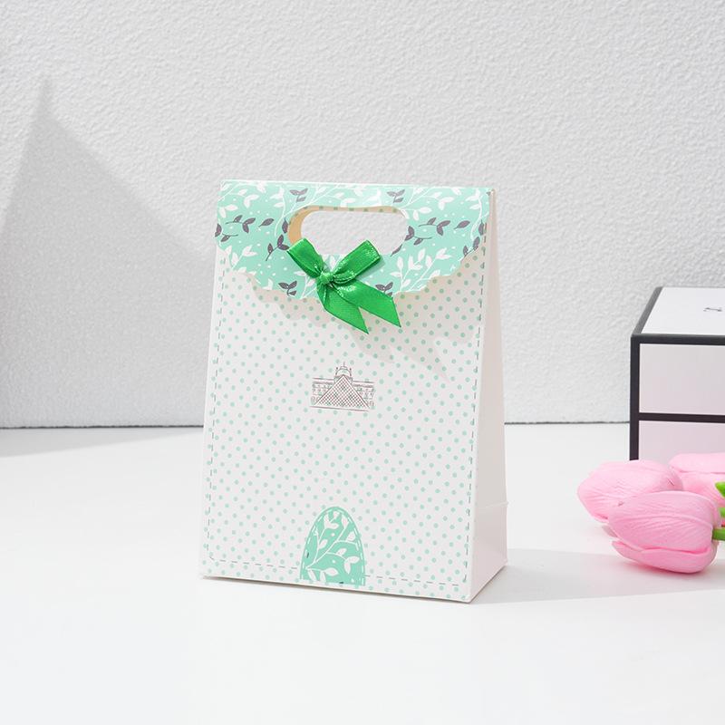 StoBag Pastel Floral Gift Wrapping Bags Paper Packaging Bags with Ribbon Handle for Sweets Jewelry Crafts Birthday Party Favor