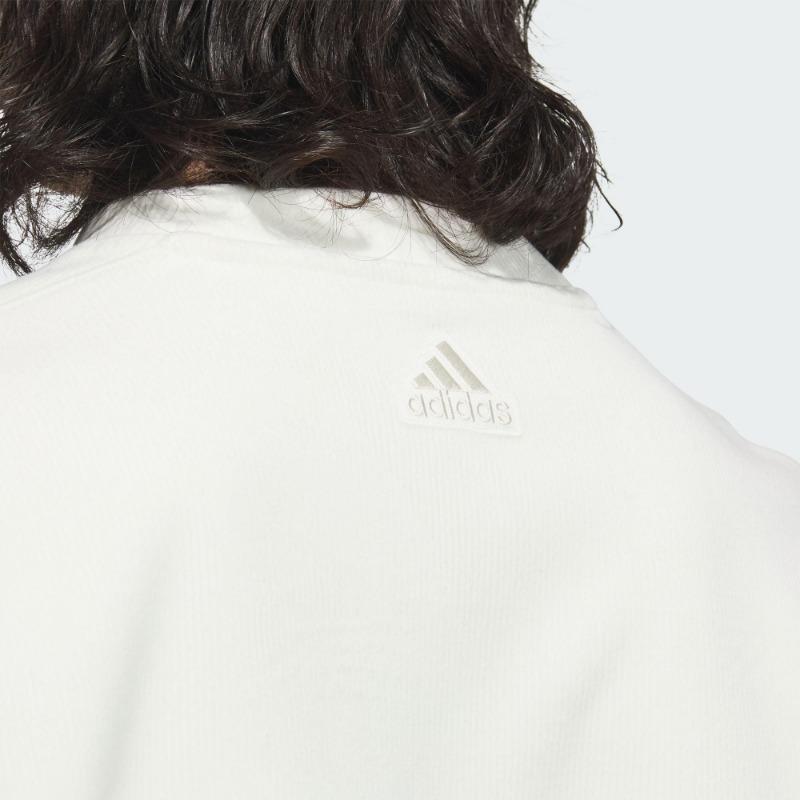 adidas Men's ST WARM Tops Crew Neck Sweatshirt Cream White JI6651