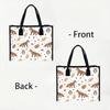 Cute Forest Animal Print Tote Bag Portable Lightweight Daily Casual Canvas Handbag for Outdoor Shopping Travel