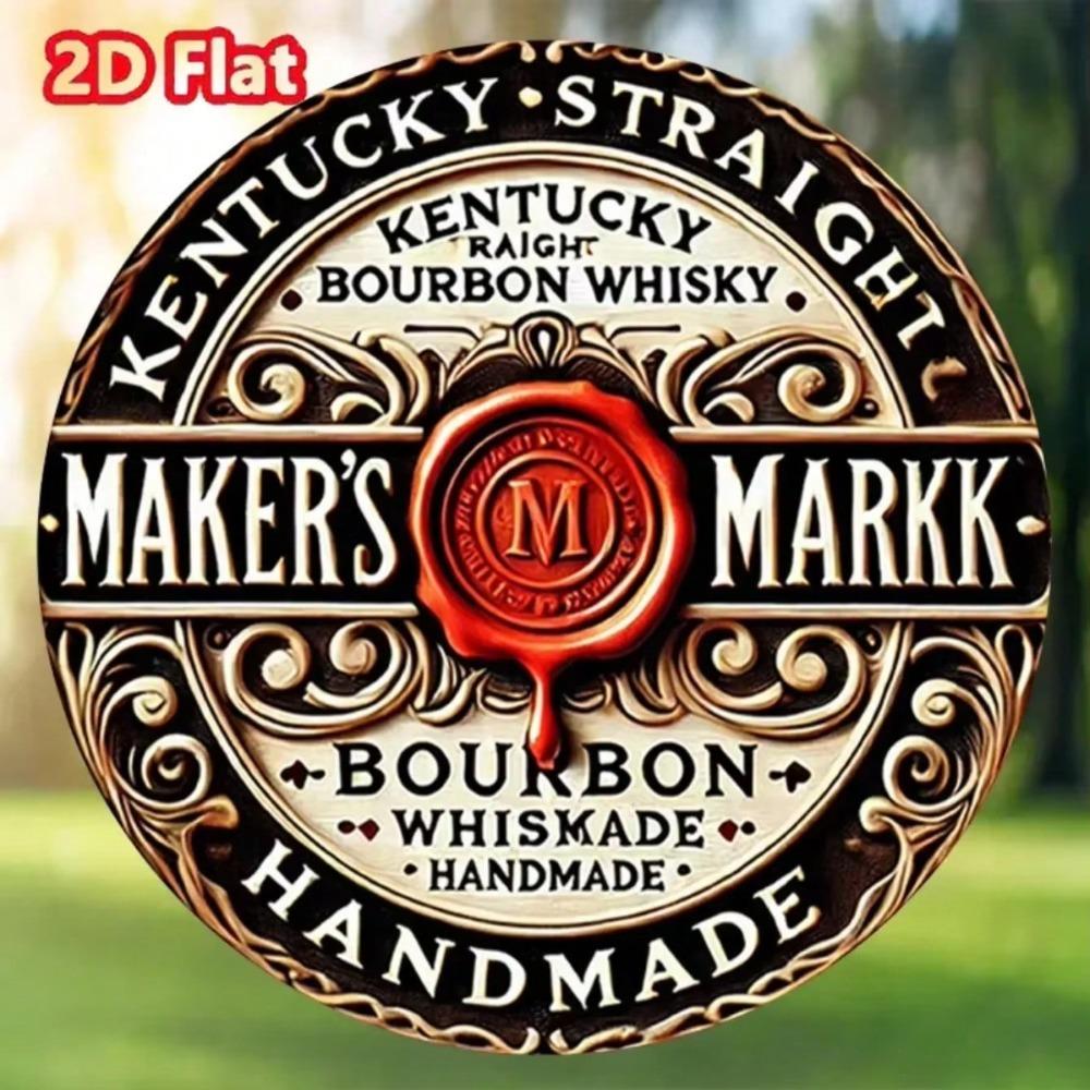 Vintage Whiskey Metal Wall Sign Rustic Home Bar Decor