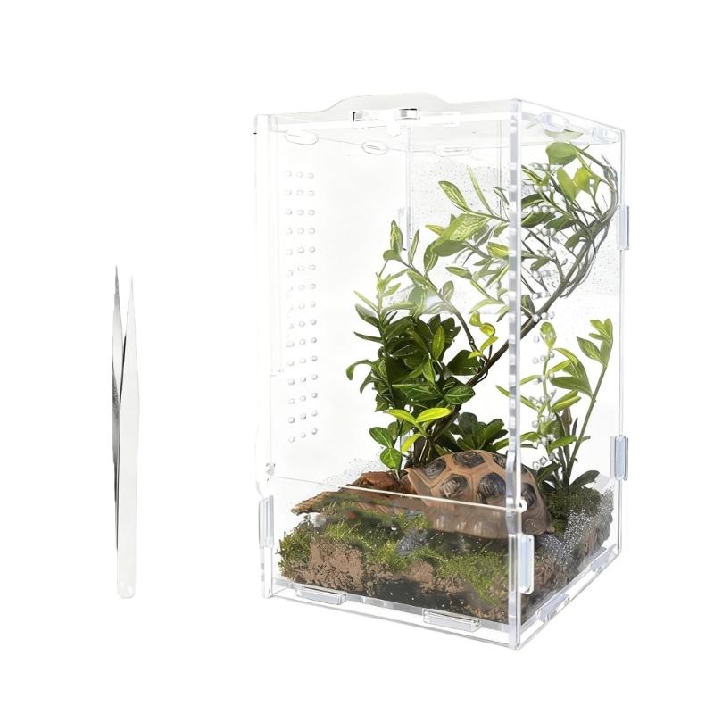 Acrylic Transparents Feeding Box Reptiles Breeding Box Climbing Pet Terrariums for Turtles Lizards Reptiles Accessories 1