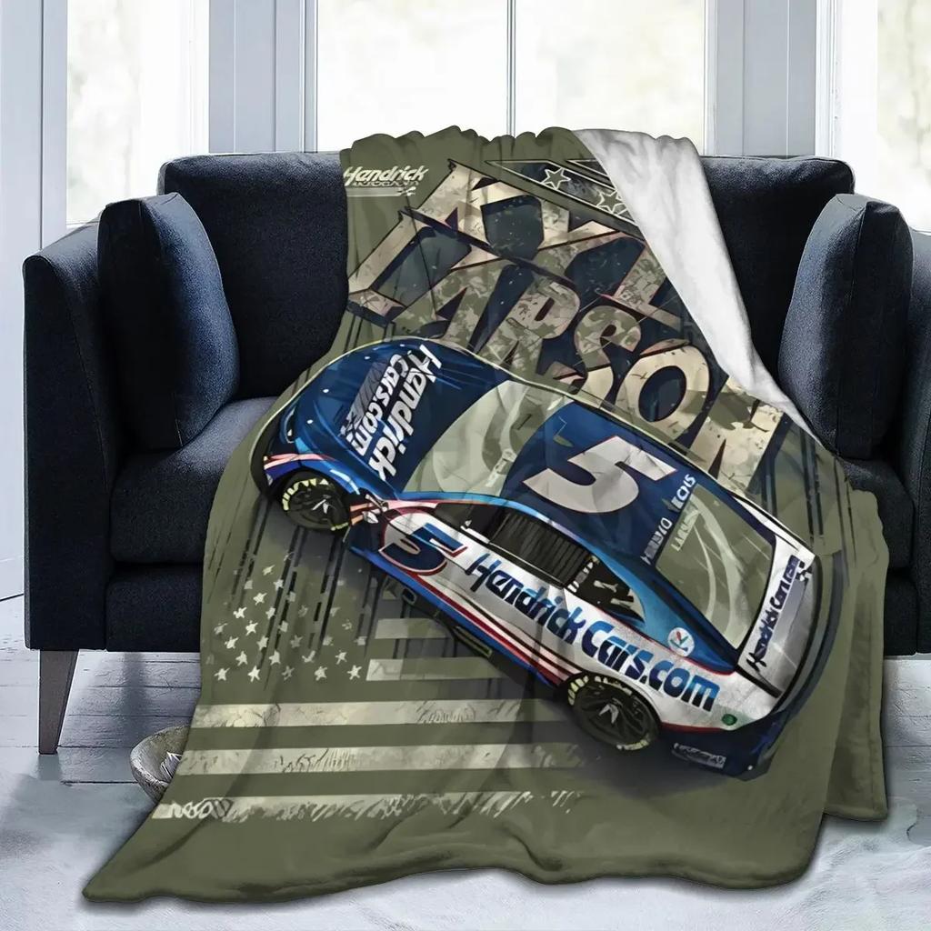 Kyle Larson 5 All Season Fleece Blanket Throw Ultra Soft Flannel Blanket Digital Printed Premium Fluffy Microfiber Fleece