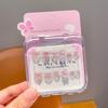 Hot Cartoon Children Wearing Nails Cute Detachable Short Nail Sticker Cherry Bow Nail Tips for Girls Students