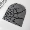 Hot-selling Y2K Spiderweb Knitted Hat European American Style Trendy Winter Beanie Jacquard Pattern 48-50cm Head Circumference