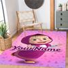 Masha Bear Customizable Name Floor Mat Design for Hallway Playrooms Entryway Outdoor Anti-slip Rug Anime Office Decor Best for Christmas