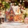 2D Acrylic Christmas Snow House with Light Table Decor Cottage Ornament Home Decoration 2025 Xmas Navidad Party Supplies