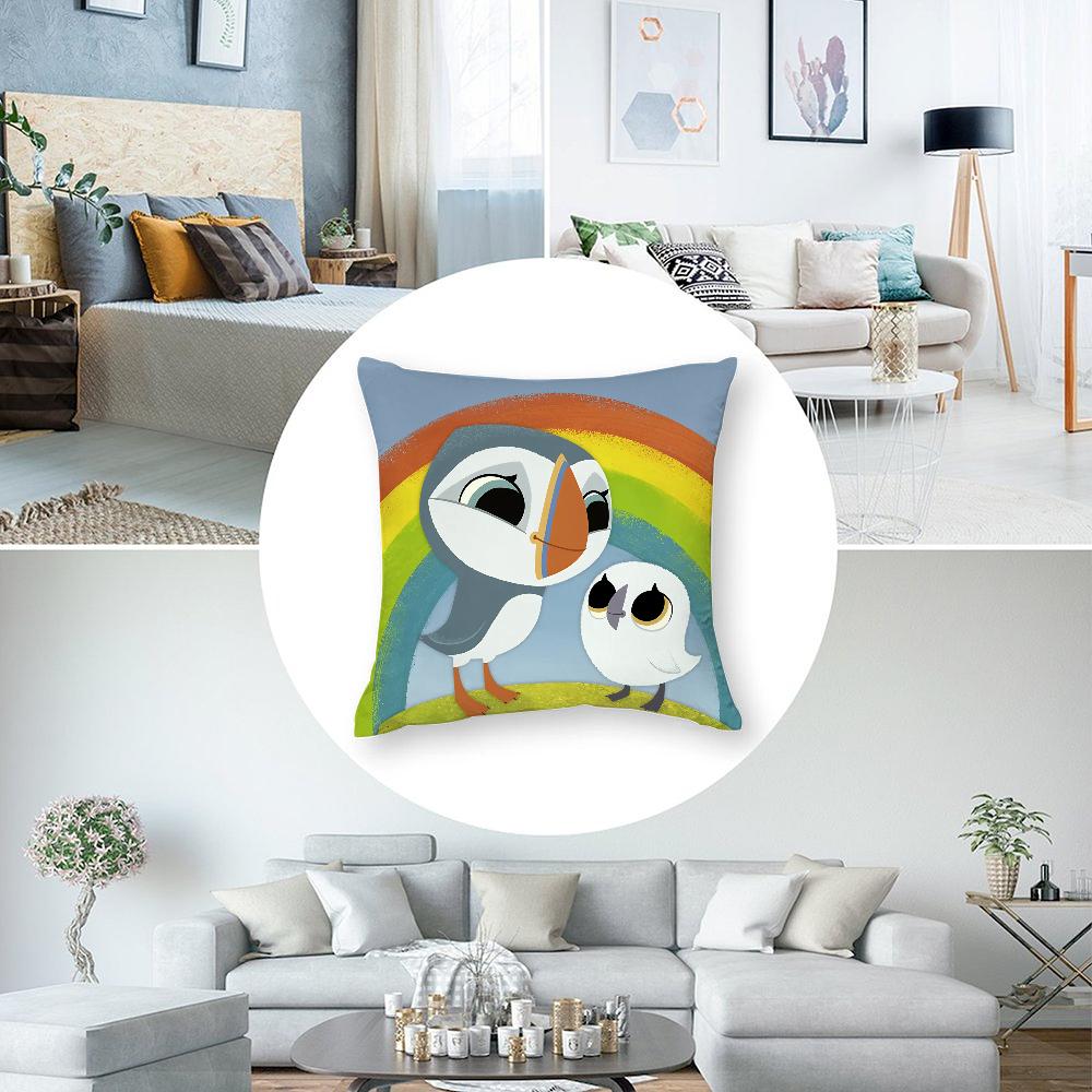 Puffin Rock P-Preschool Pillow Case 3D Print Polyester Fiber 45*45 Cm Home Sofa Throw Pillow Cover Decoration Festival Gift